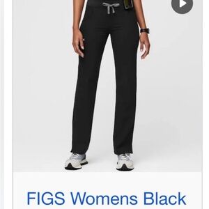 Figs Black Straight Leg Pants